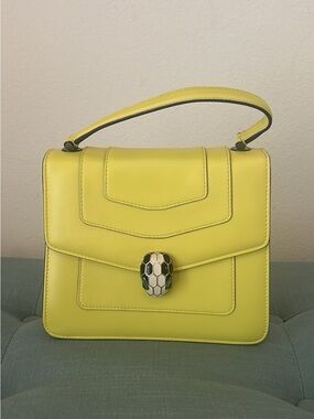 Bvlgari Serpenti Yellow Top-Handle Small Bag